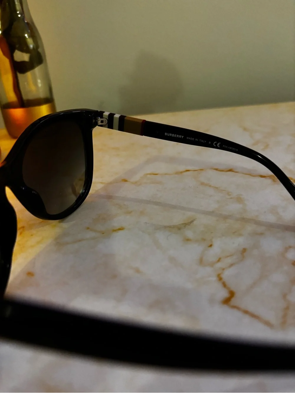 Burberry Women's Black Cat-Eye Sunglasses with Subtle Side Stripe